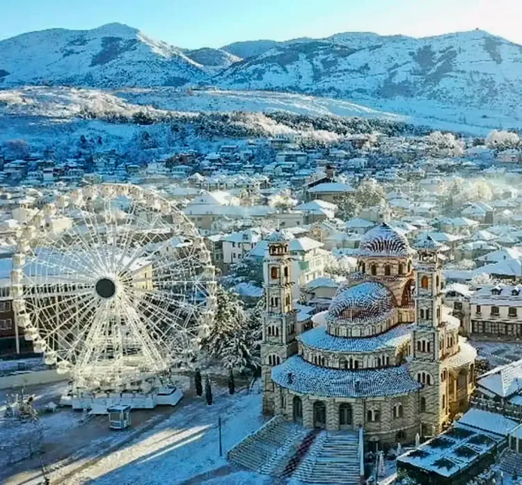 L'ambience du Nouvel An à Korça, Albanie