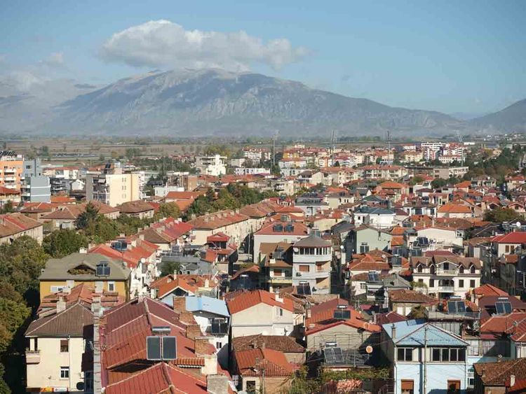 Une vue panoramique sur le centre ville de Korça