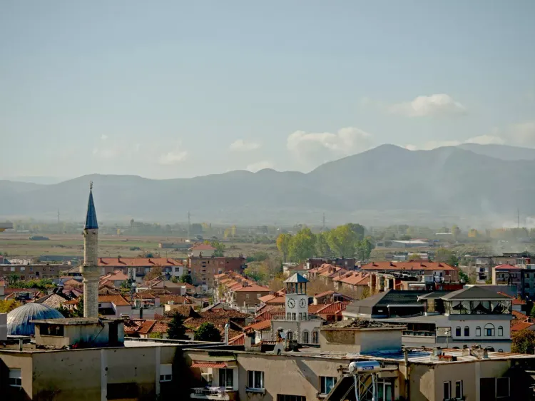 La ville de Korçë (Koritsa), Albanie