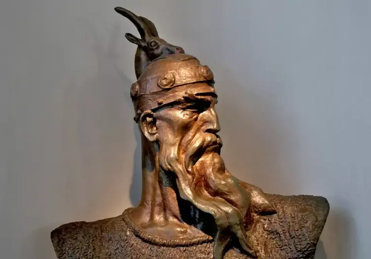 Le buste de Skanderbeg, le héros national de l'Albanie
