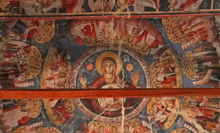 La vierge au Signe, l'église orthodoxe à Leusë