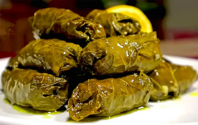 Japrak, feuilles de vignes farcies au riz, spécialité de la cuisine albanaise Japrak, feuilles de vignes farcies au riz, spécialité de la cuisine albanaise