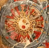 Une armée céleste entourée des signes du zodiaque, l'église orthodoxe à Leuse, Albanie