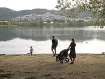 Le lac artificiel de Tirana, Albanie